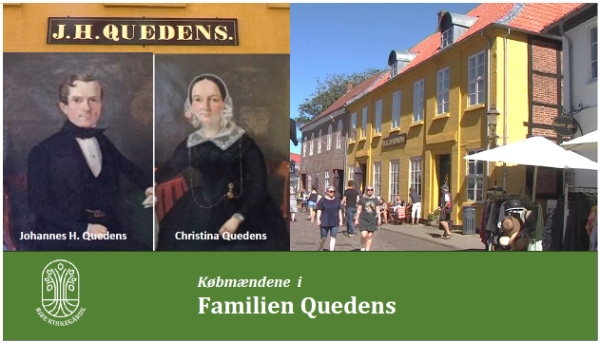 Quedens bygning og portræter af Johannes og Christina Quedens